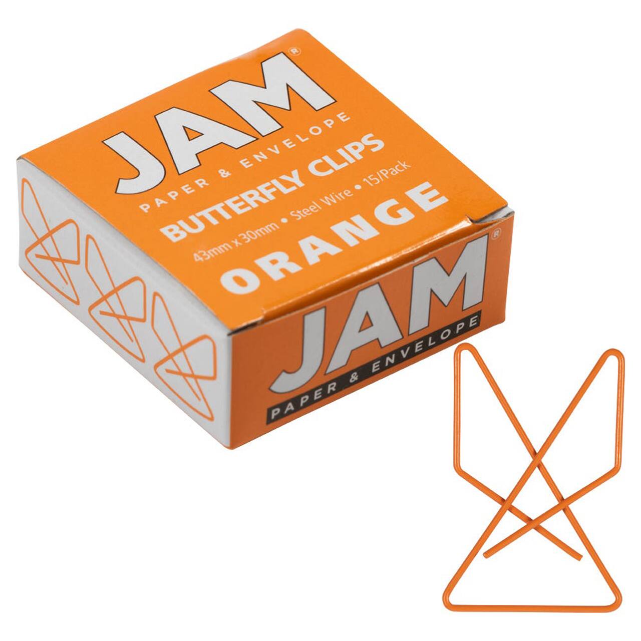 JAM Paper 1.5" Butterfly Clip Paper Clips, 15ct.